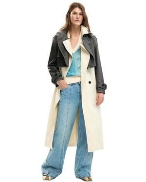 Desigual Trench Coats - Blue