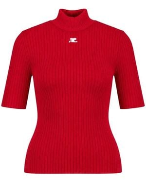 Courreges Turtlenecks - Red