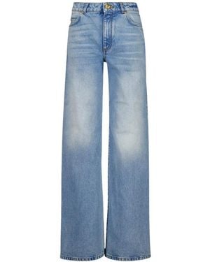 Balmain Straight-Leg Faded Denim Jeans - Blauw