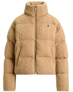 Ralph Lauren Jassen ,Bruin ,Wol 211A10457 Gewatteerde Jas - Naturel