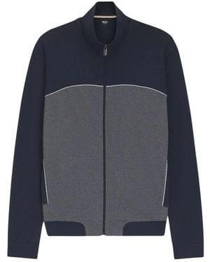 BOSS Offener Reißverschluss-Jacke - Blau