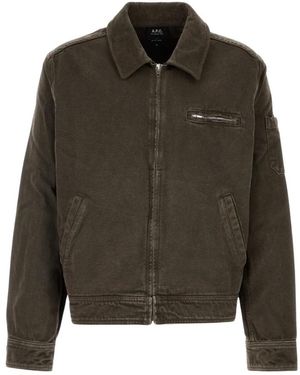 A.P.C. Jassen ,Bruin ,Katoen Alexis Jacket - Groen