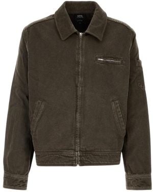 A.P.C. Jassen ,Bruin ,Katoen Alexis Jacket - Groen