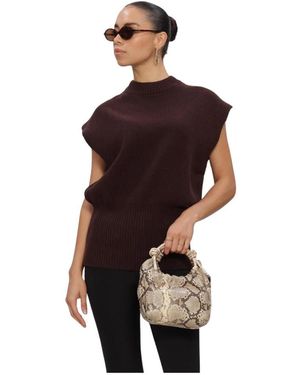 Y.A.S Truien & Vesten ,Bruin ,Wol Yasesli Sl Wol Blend Gebreide Vest - Rood