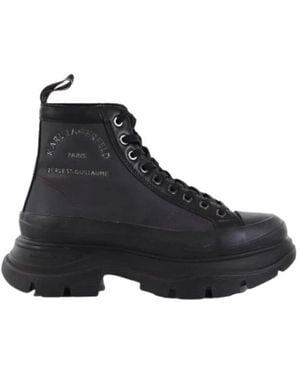 KARL LAGERFELD Lace-Up Boots - Black
