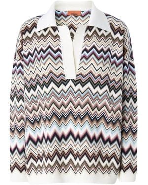 Missoni Oversized Zig Zag Polo - Weiß