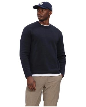 SELECTED Truien & Vesten ,Blauw ,Katoen Slmmike Light Ls Knit Crew Neck