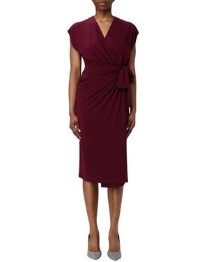 Hanita Blaues Midi Jersey Kleid Eleganter Stil - Rot