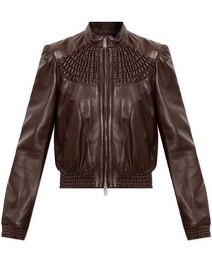 McQueen Jassen ,Bruin ,Leer Leren Jas Met Opstaande Kraag