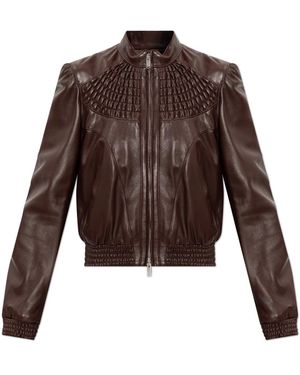 McQueen Jassen ,Bruin ,Leer Leren Jas Met Opstaande Kraag