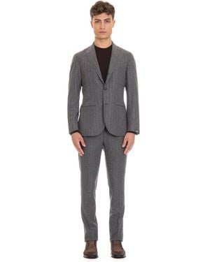Barba Napoli Single Breasted Suits - Grey