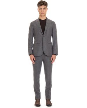 Barba Napoli Single Breasted Suits - Grey
