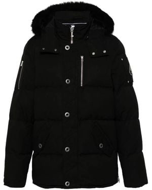 Moose Knuckles Schwarze Gesteppte Jacke Mit Abnehmbarer Kapuze