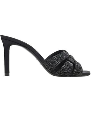 Saint Laurent Heeled Mules - Black