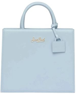 MC2 Saint Barth Tassen ,Blauw ,Leer Shop Bag Midi