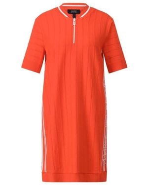 Marc Cain Midikleid Mit Logo-Streifen - Rot