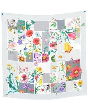 Gucci Geprinte Zijden Foulard - Wit