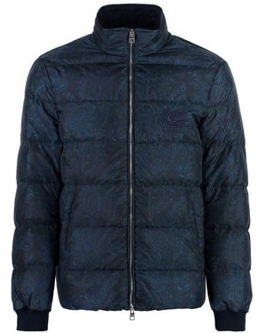 Etro Daunenjacke mit paisley-muster - Blau