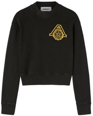 Ambush Hoodies & Sweatvesten ,Zwart ,Katoen Geknipte Trui Met Scholarship Design