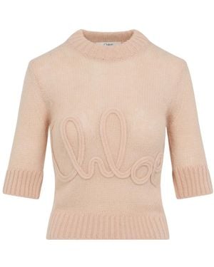 Chloé Round-Neck Knitwear - Naturel
