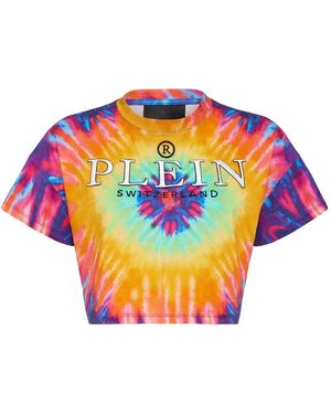 Philipp Plein T-Shirt Ronde Hals Tie Dye - Oranje