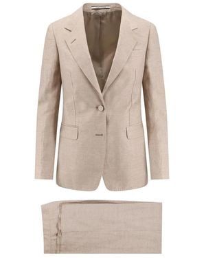 Tagliatore Single Breasted Suits - Natural