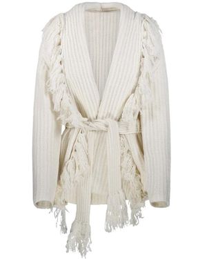 By Malene Birger Candela Fringe Wrap Cardigan - Wit