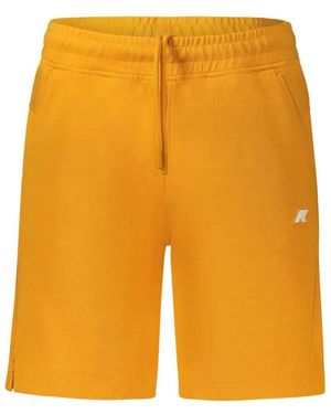K-Way Orangefarbene Sport Baumwollshorts Mit Elastischem Bund - Gelb