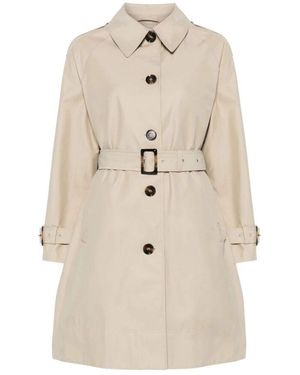 Barbour Beiger Mantel Mit Knöpfen Und Gürtel - Natur