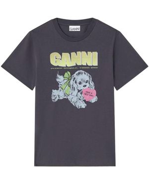 Ganni T-Shirts - Blue