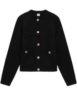 TOTEME Hammered Button Cotton Cardigan - Schwarz
