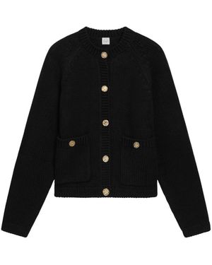 TOTEME Katoenen Cardigan Met Gehamerde Knopen - Zwart