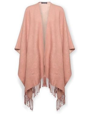 Elena Miro Poncho Met Reliëflogo's - Roze