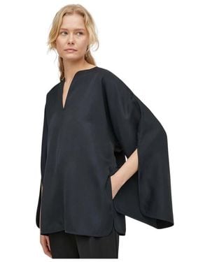 By Malene Birger Overhemden ,Zwart ,Calias Top - Blauw