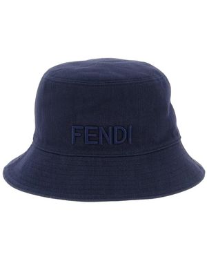 Fendi Reversible Denim Bucket Hat - Blauw