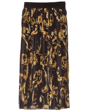 Versace Jeans Couture Rokken ,Veelkleurig ,Polyester Gonna Plissé Barocco - Bruin