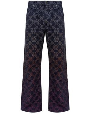 Off-White c/o Virgil Abloh Jeans ,Blauw ,Denim Arrow Monogram Degradé Jacquard Denim