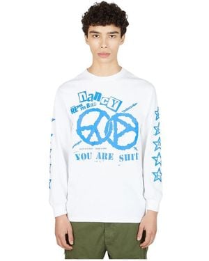 Nancy Long Sleeve Tops - Blue