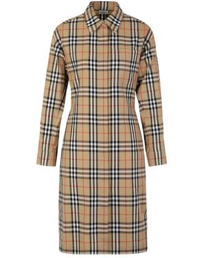 Burberry Shirt Dresses - Natural