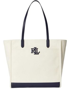 Ralph Lauren Canvas Grote Cameryn Tote Bag - Wit