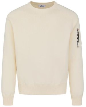 Aquascutum Truien & Vesten ,Katoen Cotton Knit Crewneck Sweater - Wit