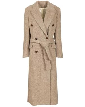 Golden Goose Double-Breasted Coats - Natural