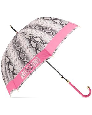 Moschino Accessoires ,Grijs ,Paraplu Met Logo - Roze