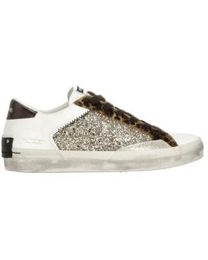 Crime London Schoenen ,Wit ,Leer Distressed Sneaker - Naturel