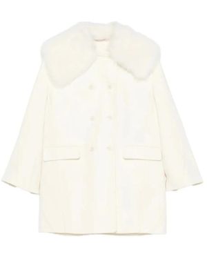Ermanno Scervino Double-Breasted Coats - White