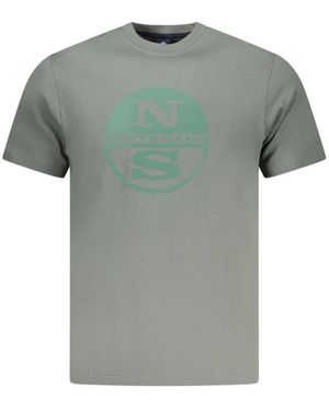 North Sails Tops ,Groen ,Katoen Verde Katoenen T-Shirt - Grijs