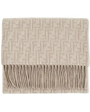 Fendi Sciarpa 42X180 Ff Signature - Naturel