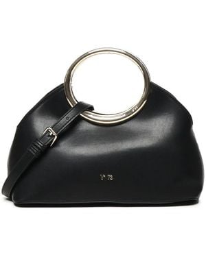 V73 Schwarze clutch tasche mit kreisgriff