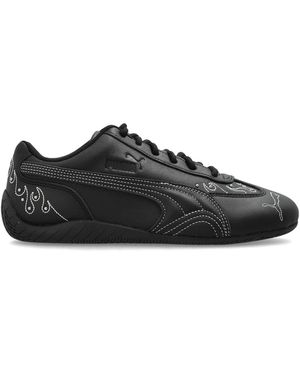 PUMA Fitness ,Zwart ,Leer Speedcat Sneakers Met Versieringen
