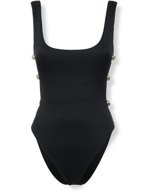 Jonathan Simkhai Badmode ,Zwart ,Nylon Mona Studded Scoop Neck One Piece